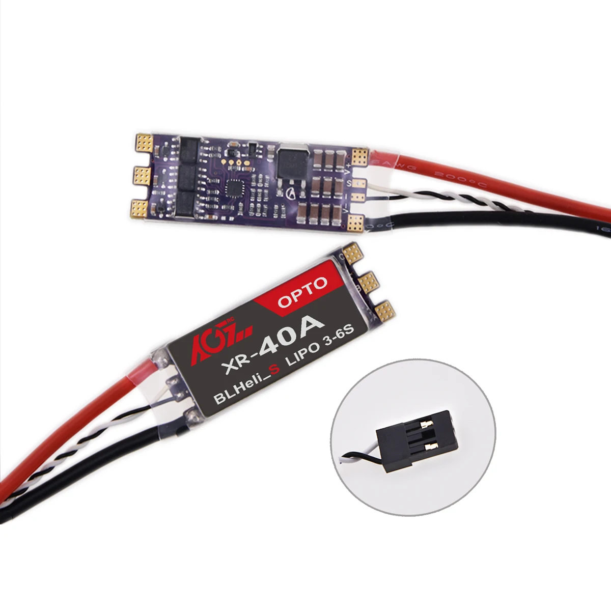 AGFRC XR-40A 40A ESC Brushless DSHOT300 BLHeli_S 3-6S Lipos Electronic Speed Controller for FPV QAV Drone Multirotor Quadcopter