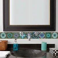 10pcs Mandala Pattern Matte Tile Floor Sticker Transfers Covers Wear-resisting Vinyl Wallpaper Kitchen Bathroom Table Wall Decor 4