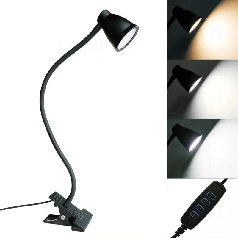 LED Clip-on Desk Lamp with 3 Modes USB Table Lamp Eye Protection LED table Light Bendable Flexible Dimmer Reading desk Lamp