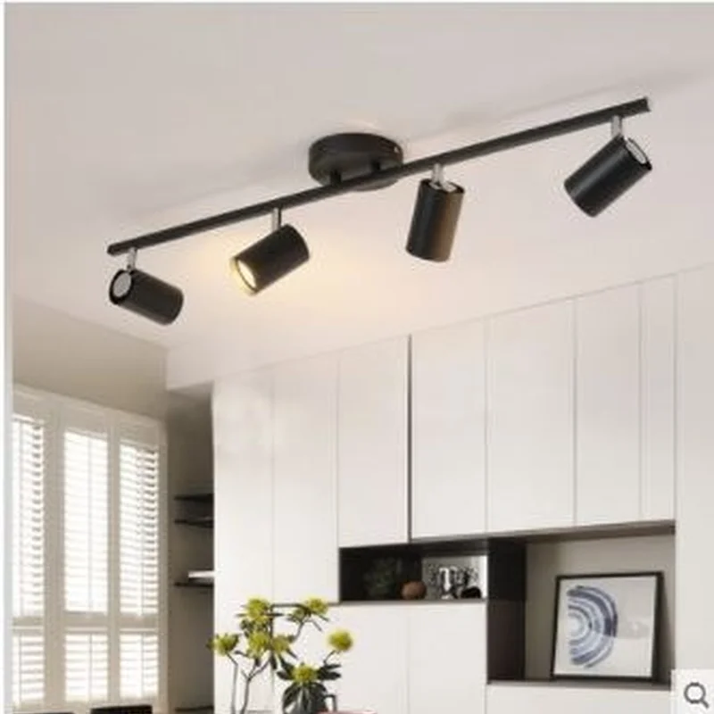 

Nordic living room TV background wall ceiling mounted led track lights clothing store cloakroom ceiling spotlight