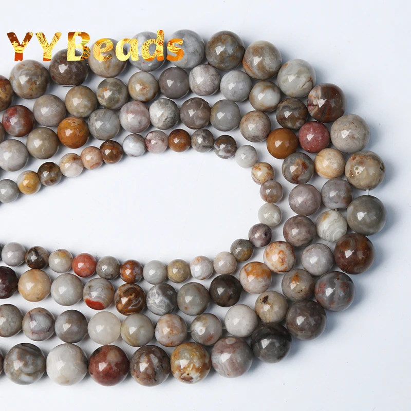 Natural Gebi Dune Agates Beads Round Stone Loose Beads For Jewelry Making DIY Bracelet Charm Accessories 6mm 8mm 10mm 15