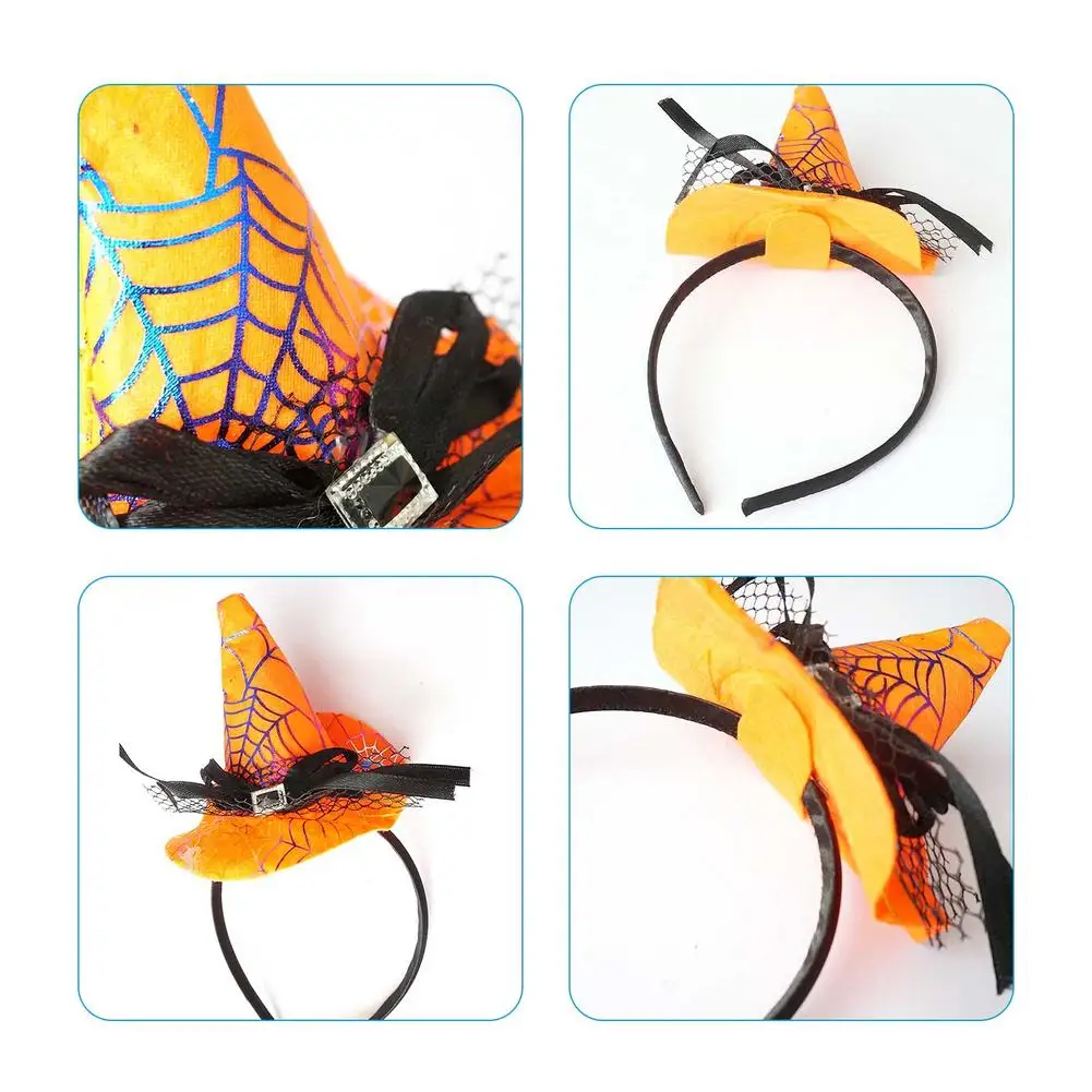 Witch Party Hat  Halloween Witch Headband Pointed Witch Hat Halloween Decoration for Children and Adults