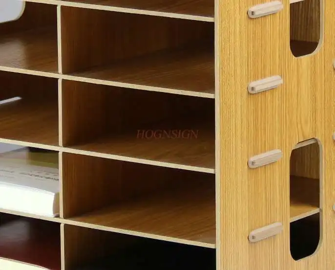 Kayu Alat Kantor Desktop A5 Dokumen Bill Kurir Dokumen Rak Multi-Lapisan Penyimpanan Informasi Frame Rack