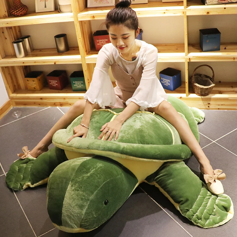 Cute Turtle Plush Toy Doll Soft Giant Animal Green Tortoise Sleeping Pillow Large Doll Birthday Gift Decoration 59inch 150cm