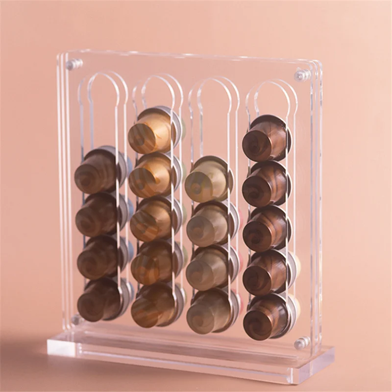 Transparent Nordic Acrylic Nespresso Coffee Pods Holder  Display Rack Coffee Capsule Stand Kitchen Capsule Storage Rack