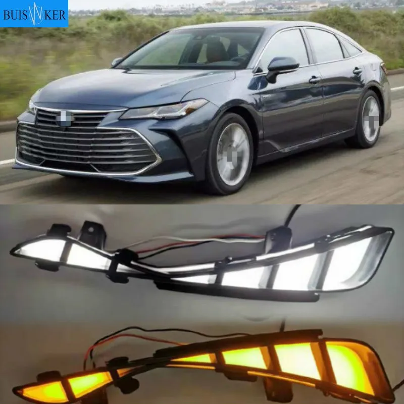 

1set LED DRL car accessories avalon day light fog lamp Car bumper headlamp for Toyota Avalon headlight 2018 2019 2020y