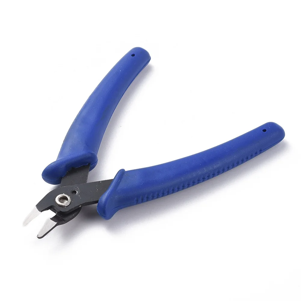 High Carbon Steel Jewelry Pliers DIY Handmade Jewelry Making Tool Handheld Cutting Pliers with Blue Handle