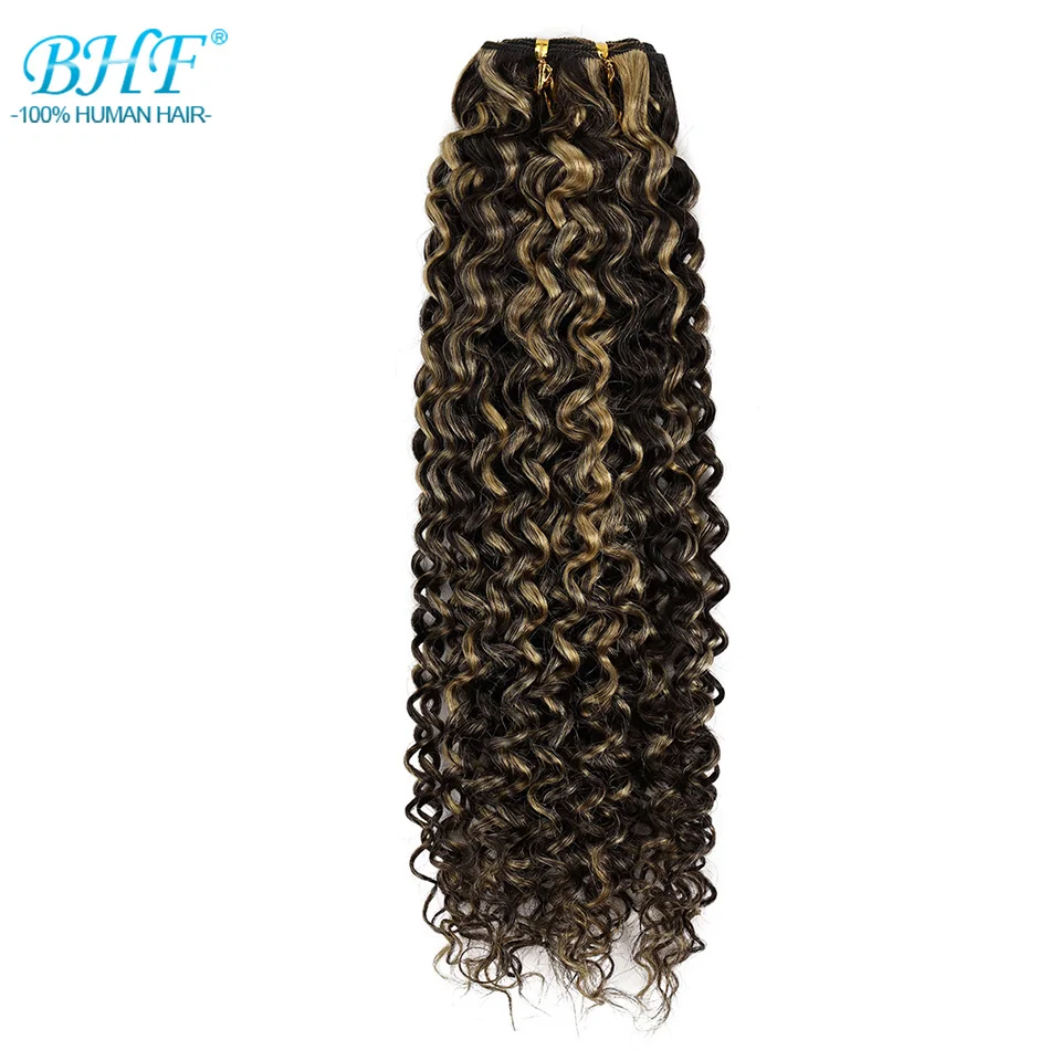 BHF-Brazilian Kinky Curly Hair Bundles, Remy Weave Bundles, extensões naturais do cabelo humano