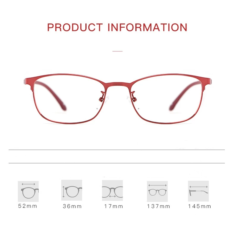 YIMARUILI Ultra Licht Mode TR90 Rot Metall Brille Rahmen Retro Runde Kleine Gesicht Optische Brillen Rahmen Frauen 3569 – Detail 3