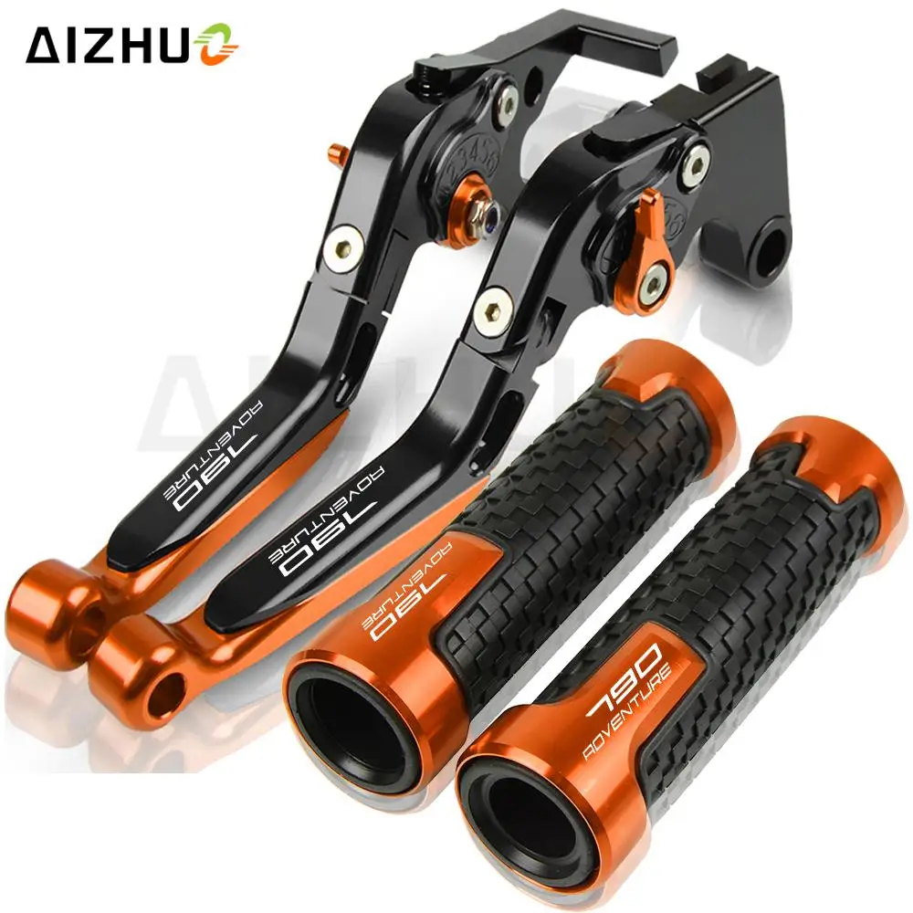 FOR 790 Adventure Motorcycle CNC Brake Clutch Levers 7/8''22mm Handle Bar Hand Grips 790 ADVENTURE R 790ADVR 2017 2018 2019 2020