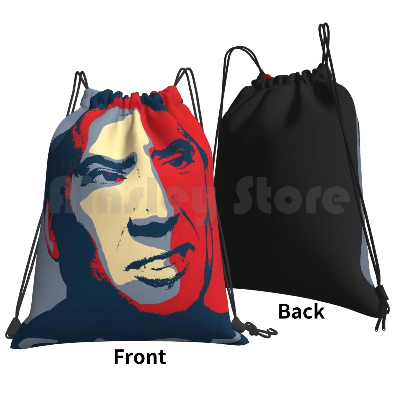 Nicolas Cage Pop Art Obama Style Poster Meme Backpack Drawstring Bags Gym Bag Waterproof Nicolas Cage Nicolas Cage