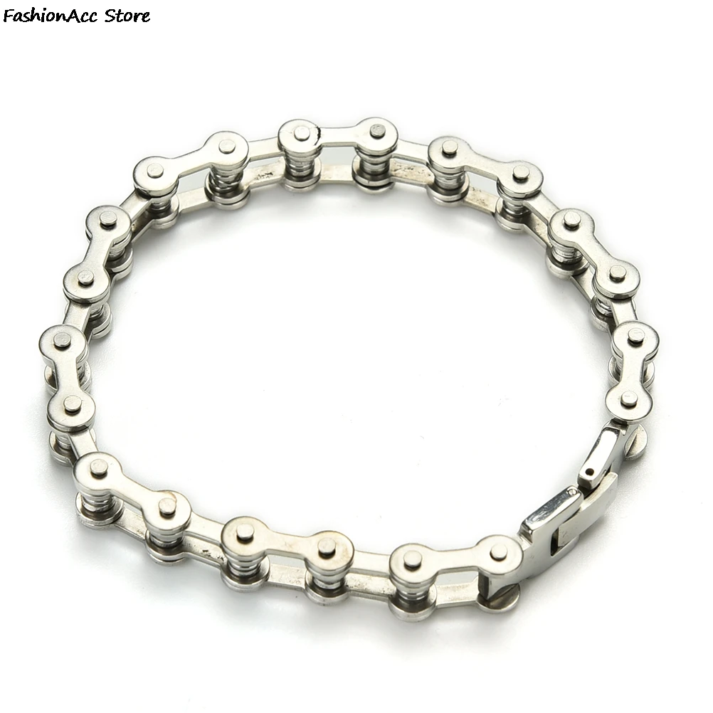 Pulsera de acero de titanio para hombre, brazalete de cadena Punk, joyería de moda para motocicleta, 1 ud.