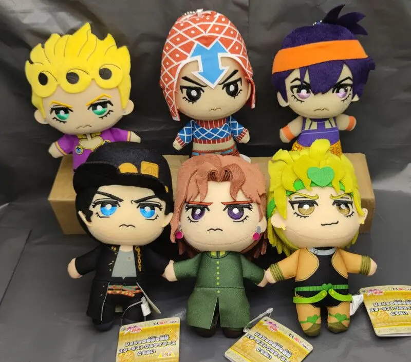 

Set of 6 Jojos Bizarre Adventure Tomoni Noriaki Kakyoin Stardust Crusaders Dio Brando Giorno Narancia MistaPlush Doll