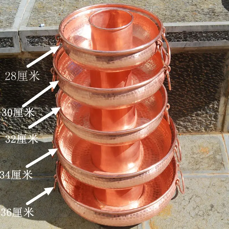 Pure Copper Hot Pot Small Large Pot Handmade Thick Home Restaurant Use Container