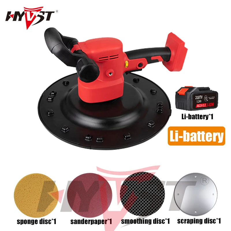 Hyvst 220V Hand-Held Electric Concrete Epoxy Cement Mortar Trowel Wall Smoothing Polishing Machine Plastering Bucket Trowel Tool