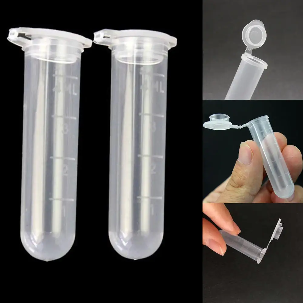 50Pcs 5 ml Centrifuge Test Tube Multi-purpose Clear  Plastic Tube Empty Sample Storage Container Round Bottom EP Tube with Scale