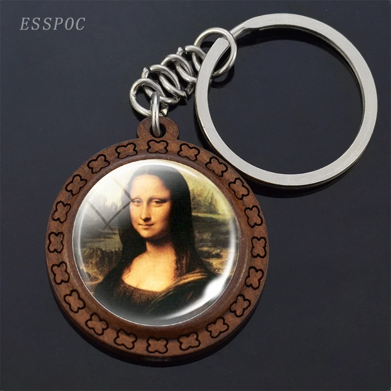 The Last Supper Keychain Mona Lisa Key Chain Girl with a Pearl Earring keyring Virgin Mary keyfob Famous Painting Art jewelry