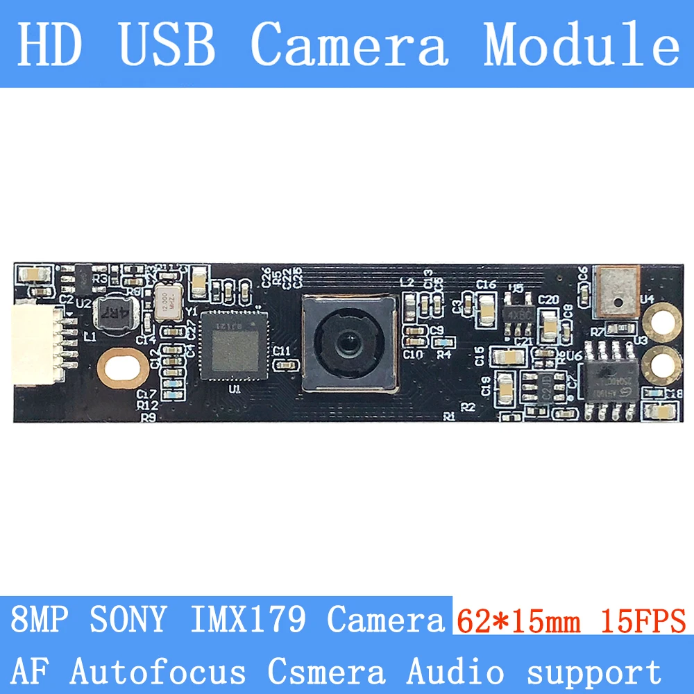 PU`Aimetis HD 800W AF Autofocus SONY IMX179 Mini Surveillance Camera 3264*2448 15FPS Audio Support USB Camera Module