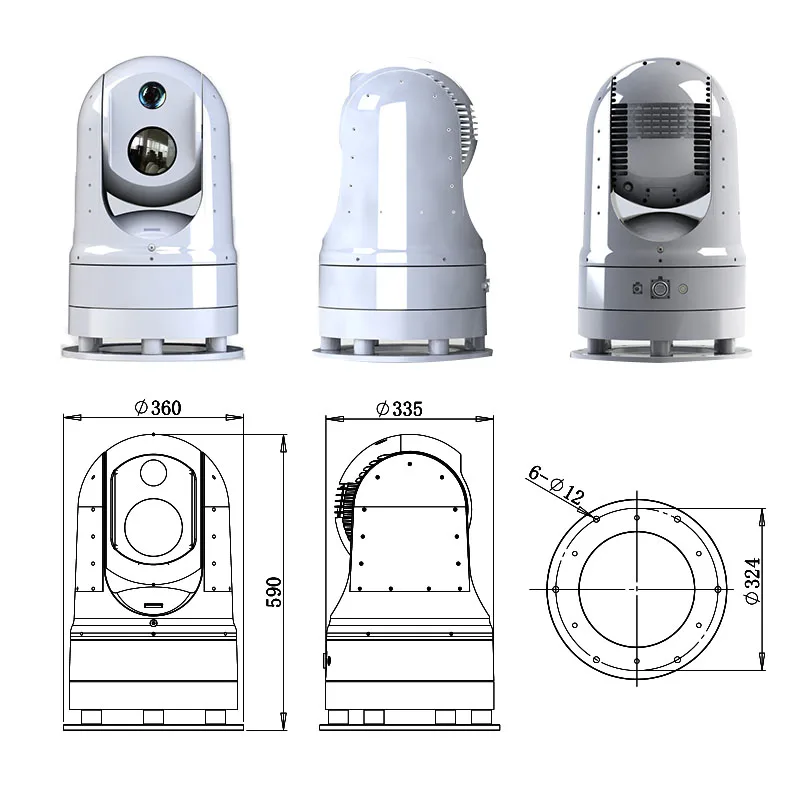 Multi Sensor Marine Shipborne Thermal Imaging Laser Night Vision Maritime Surveillance IP Camera Patrol Detect Monitor System