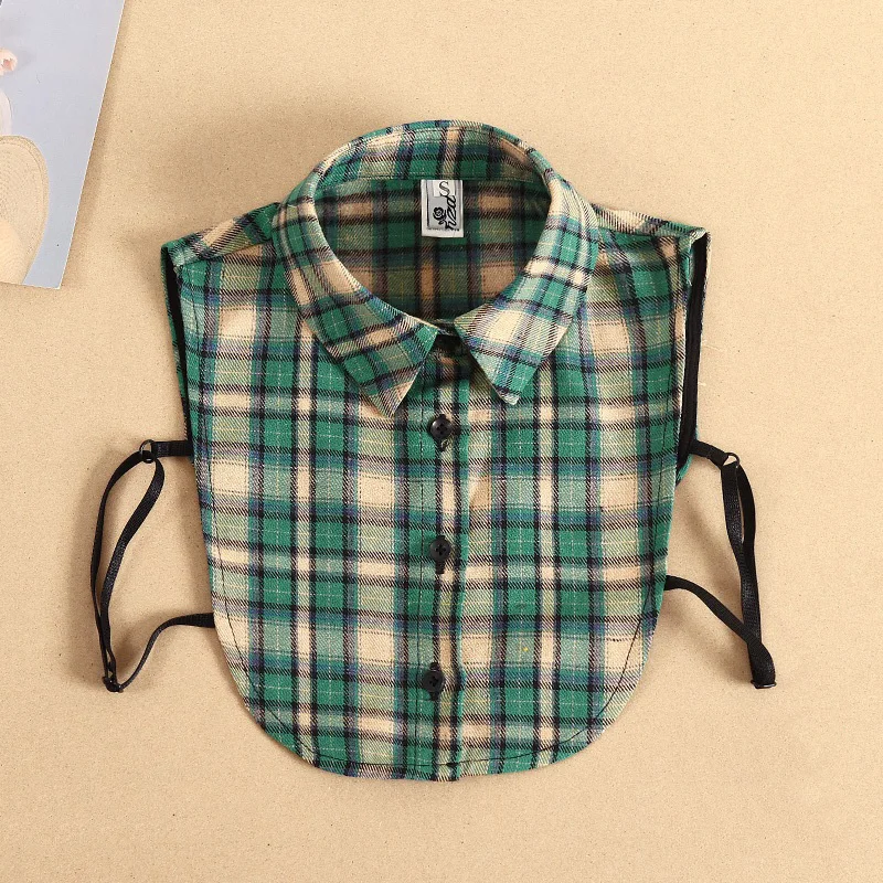 Plaid Child Detachable Collars For Kids Boys Girls Lapel Fake Collar Removable White Children Half Shirt Blouse False Collar