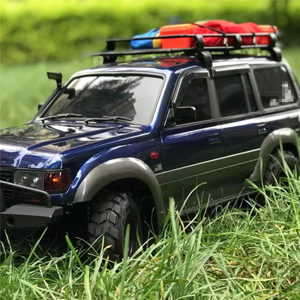 Metal Roof Top Storage Luggage Rack Exterior Carrier for Wrangler Pajero 1/10 RC Car Crawler LC80 313 Simulation Luggage Rack
