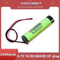 3.7V 3.4Ah 18650 NCR18650B 3400mAh Rechargeable Li-lon battery with PCB +2P pulg For Electric toys Nail lamp batteries
