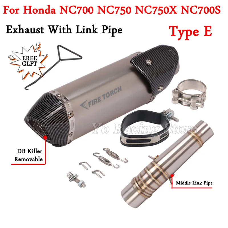 Silencieux à enfiler pour moto Honda, Escape Modified DB Killer, Mid Link Pipe Connecting, 51mm, NC700, NC700X, NC750