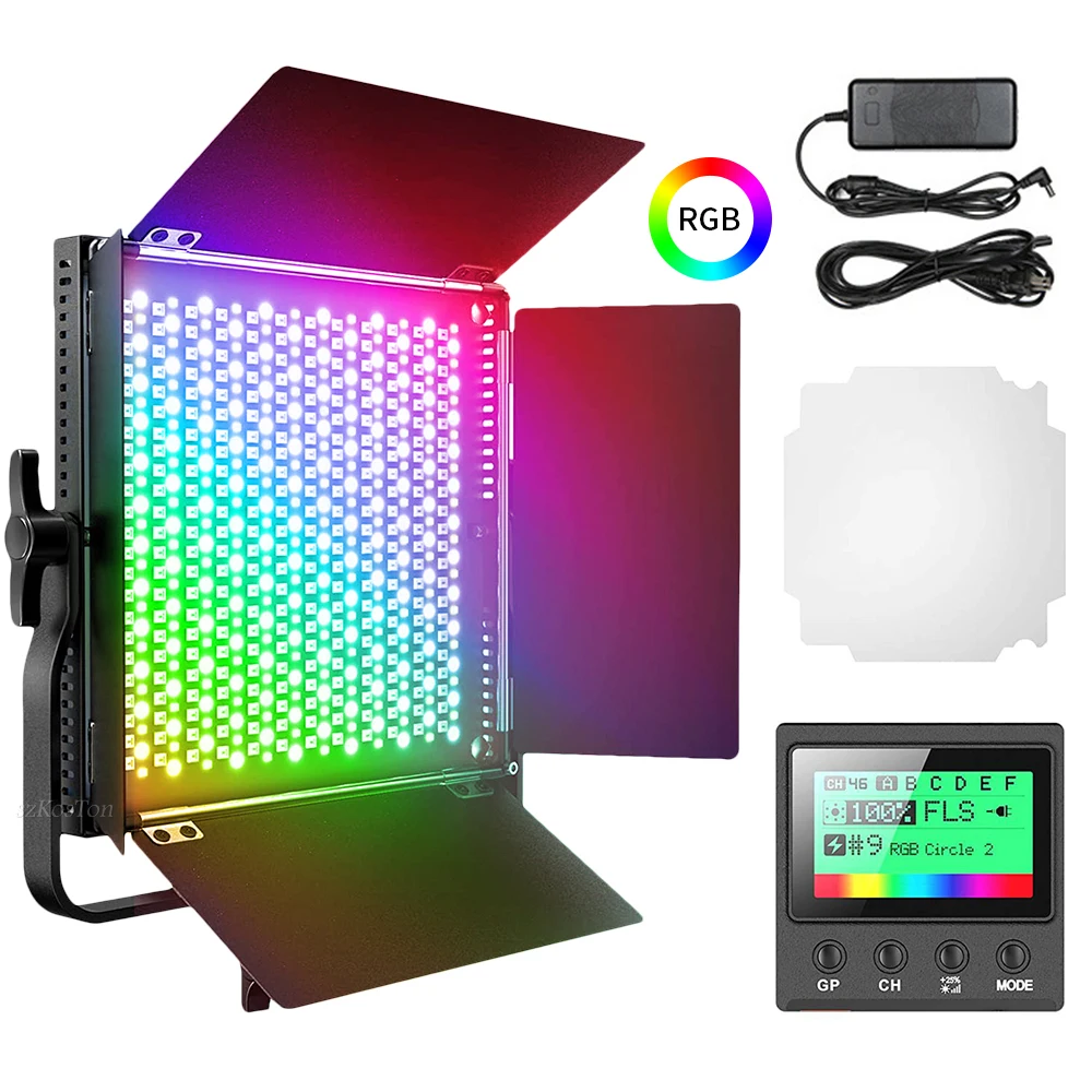 RGB Video Light Tripod with Built-in Battery Led Camera Lamp 360° Full Color Dimmable 2600K-10000K YouTube Photography Lighting