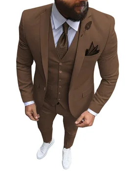 Men Suits Prom Tuxedo Slim Fit 3 Piece Groom Wedding Suits For Men Custom Blazer Terno Masuclino 3 Pieces (Jacket + Vest + Pant) 5 Men Suits Prom Tuxedo Slim Fit 3 Piece Groom Wedding Suits For Men Custom Blazer Terno Masuclino 3 Pieces (Jacket + Vest + Pant) 5