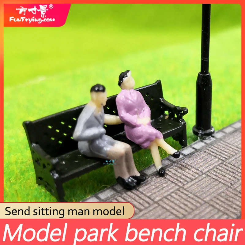 2PCS 1/87 HO Model Park Bench/Mini Bench Model Miniature Parks Home Crafts Gardens Ornament/Train/Railway/Railroad Layout