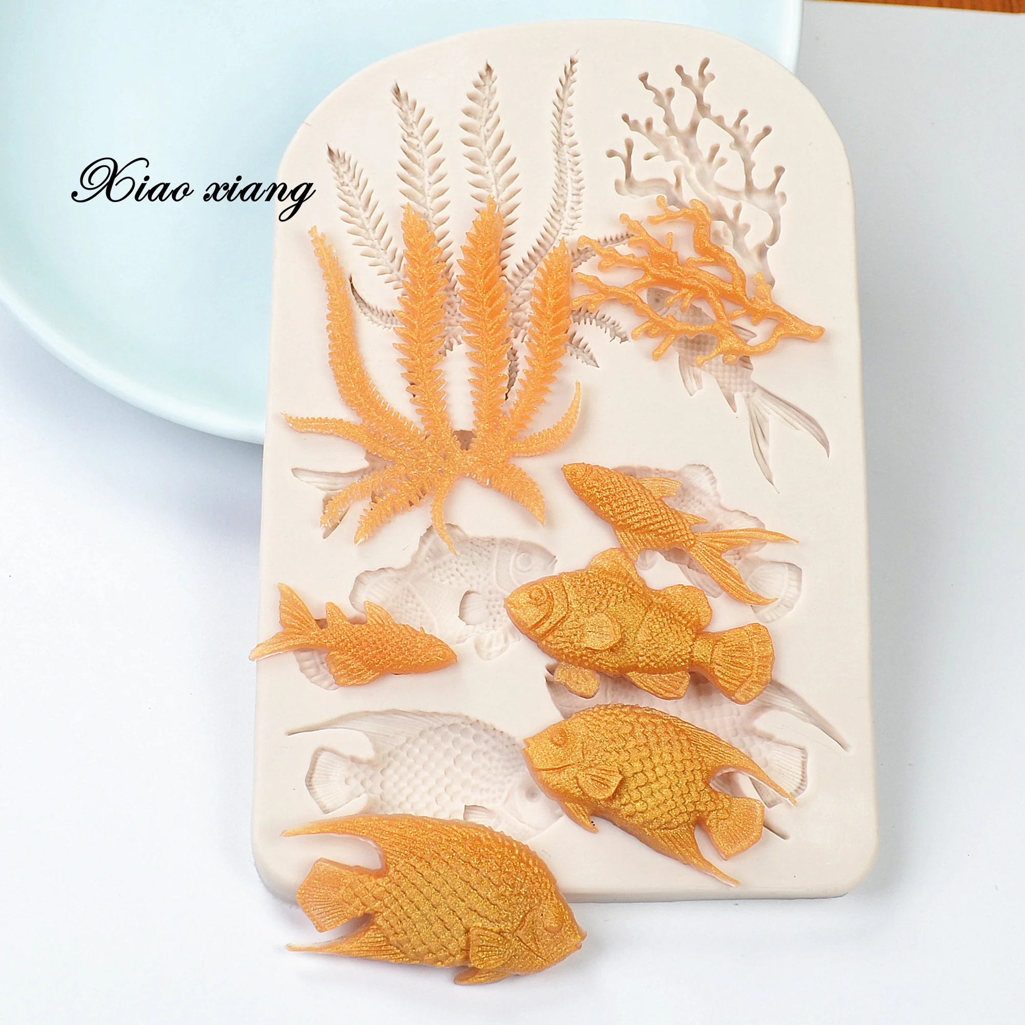 

DIY Seaweed Silicone Molds For Baking Fish Cake Border Fondant Cake Decorating Tools Sea Coral Cupcake Chocolate Moulds M1588