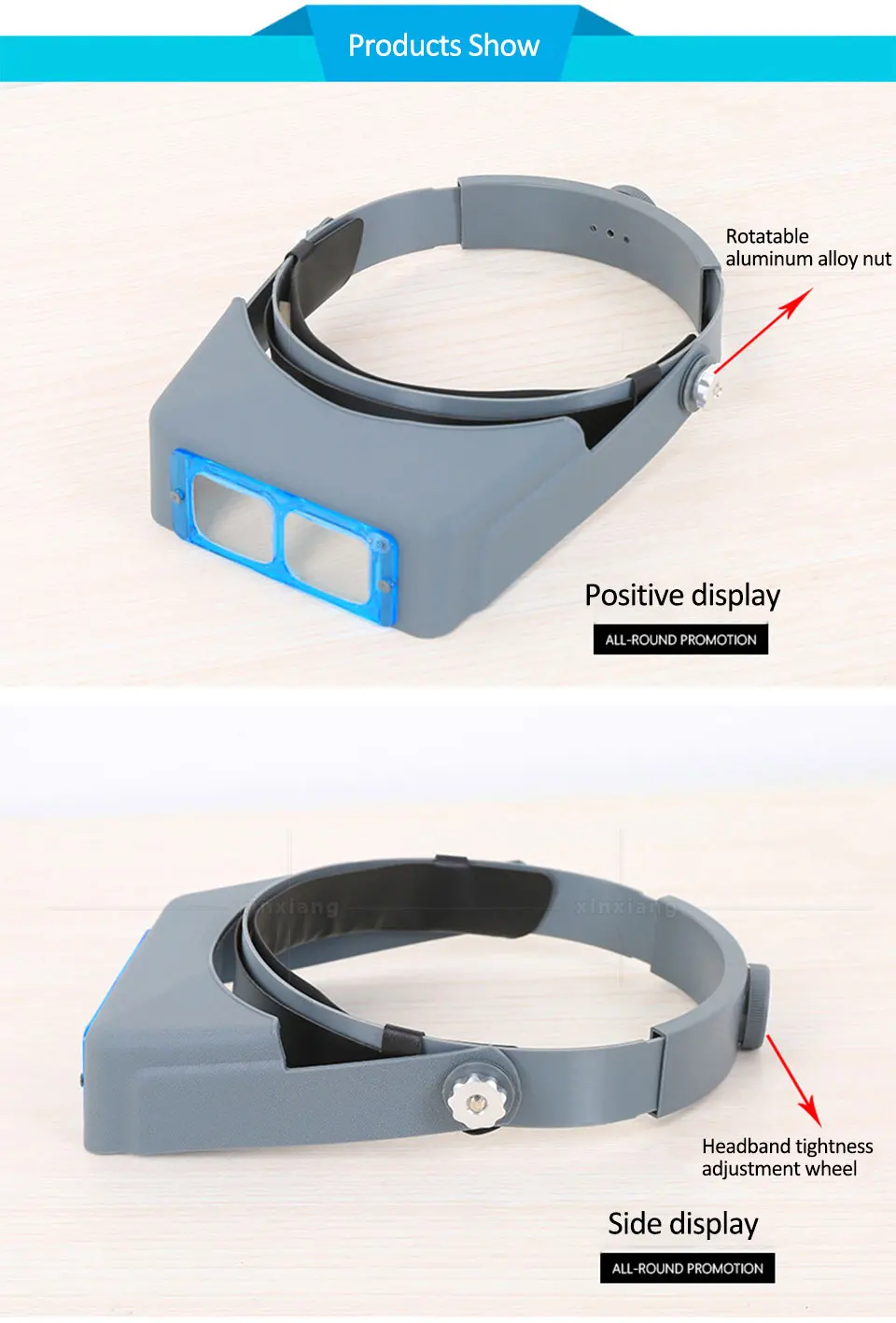 1,5X2X2,5X3,5X Professionelle Kopf Tragen Lupe Optivisor Augenlupe 4 Objektiv Lupe Für Uhr Reparatur Schmuck Machen Schweißen – Detail 3