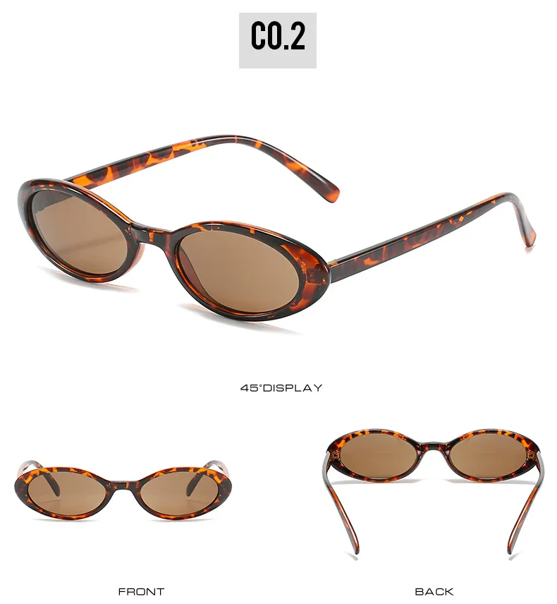 OEC CPO Sexy kleine ovale Damen-Sonnenbrille, 2025, neue Mode, Leopardenbraun, heiße Sonnenbrille, weiblich, Retro, bunt, Schattenbrille – Detail 7