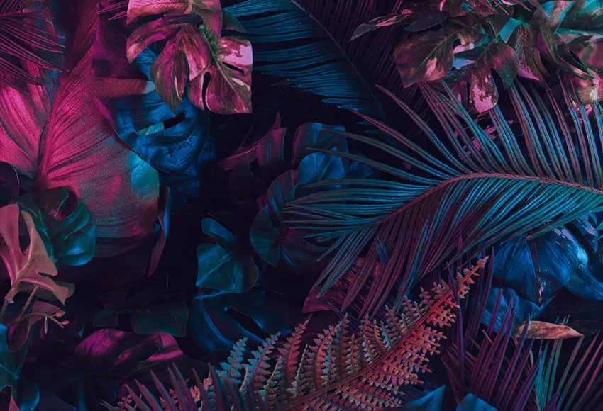 Avezano-Fondo para fotografía de verano, telón Tropical, púrpura, azul, hojas, boda, cumpleaños, Baby Shower, accesorios de estudio fotográfico