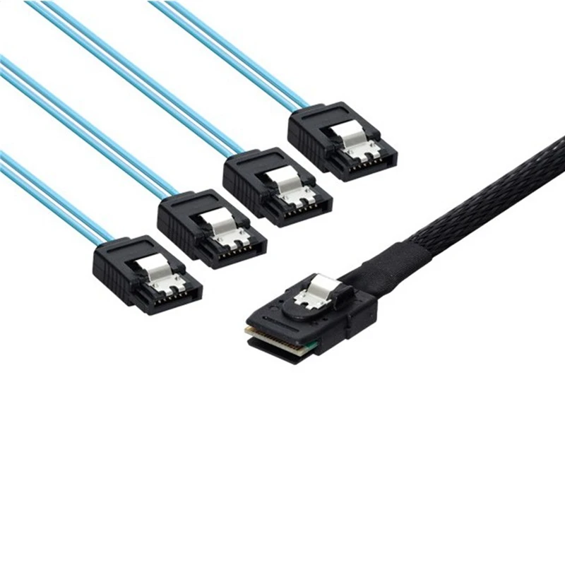 Mini SAS 4i SFF-8087 36P 36-Pin Male to 4 SATA 7-Pin Splitter Adapter Cable 0.5M Connecter 1M