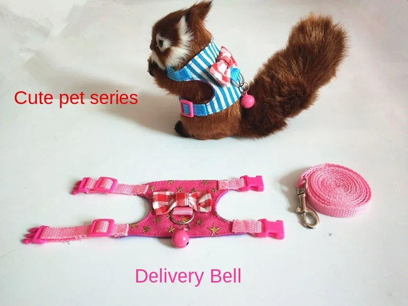 

Small pet chest harness set to send bells, slid rabbit rope, Dutch mouse My Neighbor Totoro, tow rope is not easy to break free
