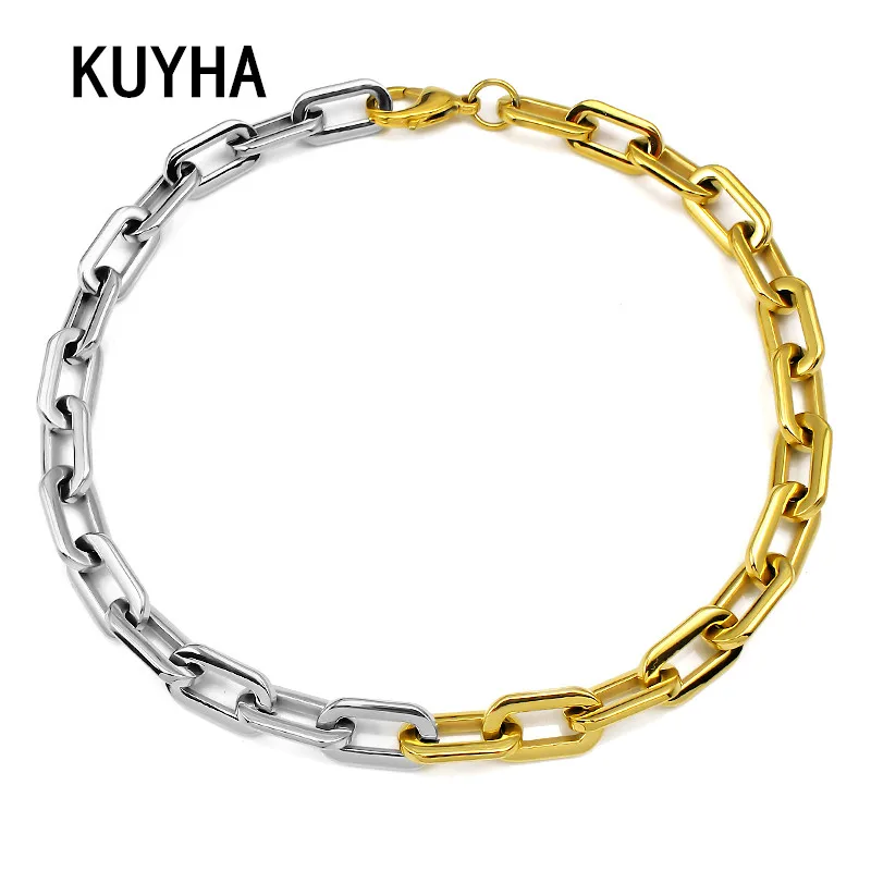 Statement Thick Chain Choker Necklace Punk Metal Fashion Trendy Jewelry for Women Men Fashion Link Chain Necklace