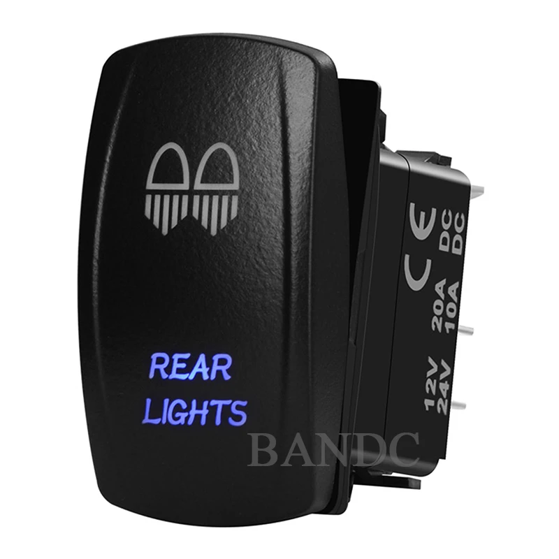 Car Boat REAR LIGHTS Rocker Switch Laser-Etched 5P On-Off SPST Led Lights Button for the ARB/Carling/NARVA 4x4 Style, Auto Parts