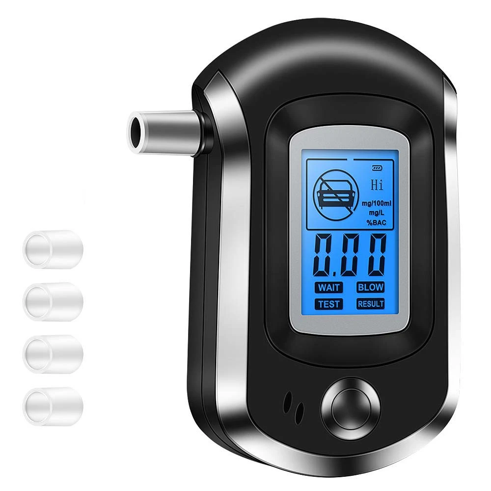 

2024 New Digital Breath Alcohol Tester Mini Professional Police AT6000 Alcohol Tester Breath Drunk Driving Analyzer LCD Screen