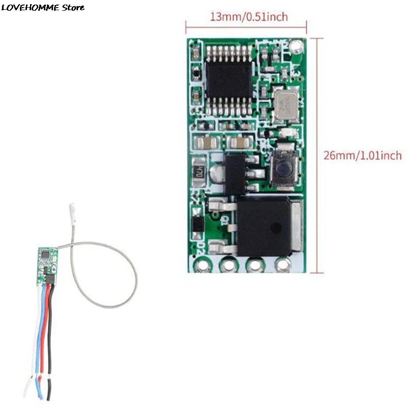 Interruptor de controle remoto sem fio universal, RF Relé Receptor, Micro Módulo, LED Light Controller, DIY, 433 MHz, 1CH, DC 3.6V-24V, 1Pc