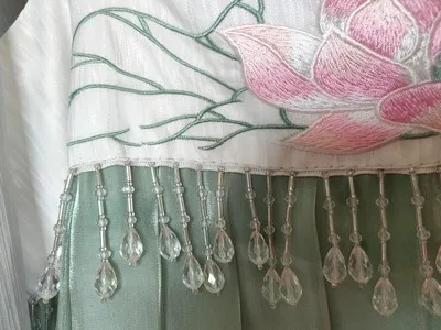2 hof/Lot Kristall Anhänger Perlen Spitze Quaste Trimmen DIY Bühne Kleidung Hause Vorhang Hochzeit Dekorative Zubehör – Detail 10