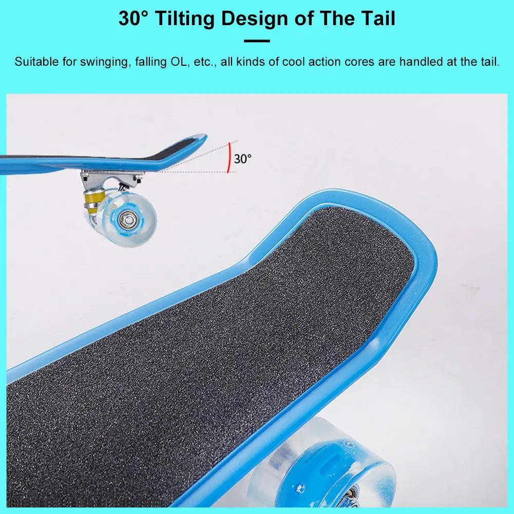 22 Inch Cruiser Board Kids Skateboard with LED Light up Wheels Perfect for Kids Teens Adults