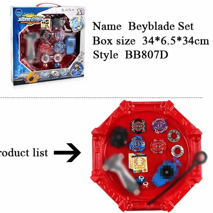 Colorful Box  Burst Metal Fight Battle Fusion 4D BB807D B48 B66 B34 B59 Arena Launcher Spinning Set Kids Games Toy