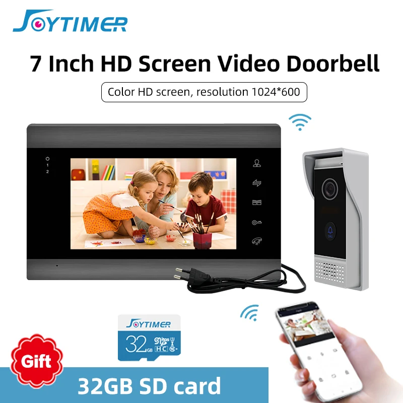 Joytimer New Video Intercom Tuya Smart Home 7 Inch  Video Door Phone  Motion Detection Support Remote unlock Free Gift SD Card