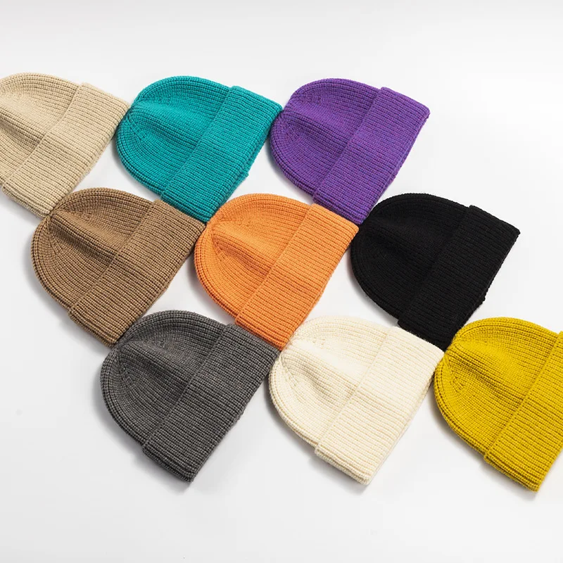 VISROVER 9 colors solid color acrylic beanies winter hat for woman best matched acrylic woman Autumn Warm skullies wholesale