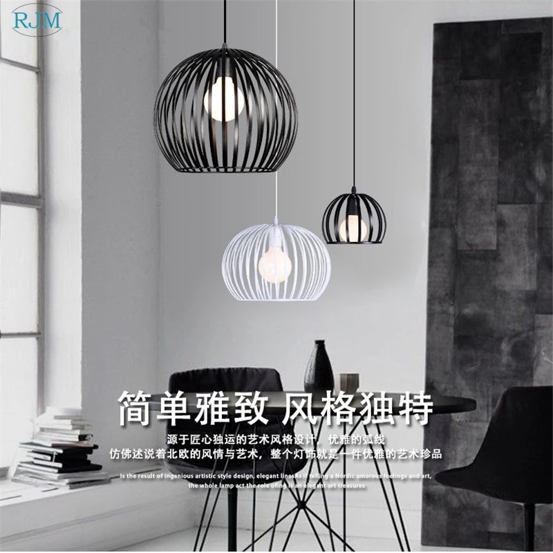 Nordic Creative Simple Pendant Lamps Vintage Industrial Style Iron Pendant Lights for Restaurant Bar Cafes Living Room Lights