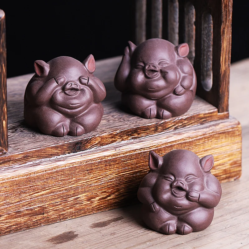 |tea pet piggy cute tea decorations living room twelve zodiac ceramics can raise personalized tea to play tea ceremony