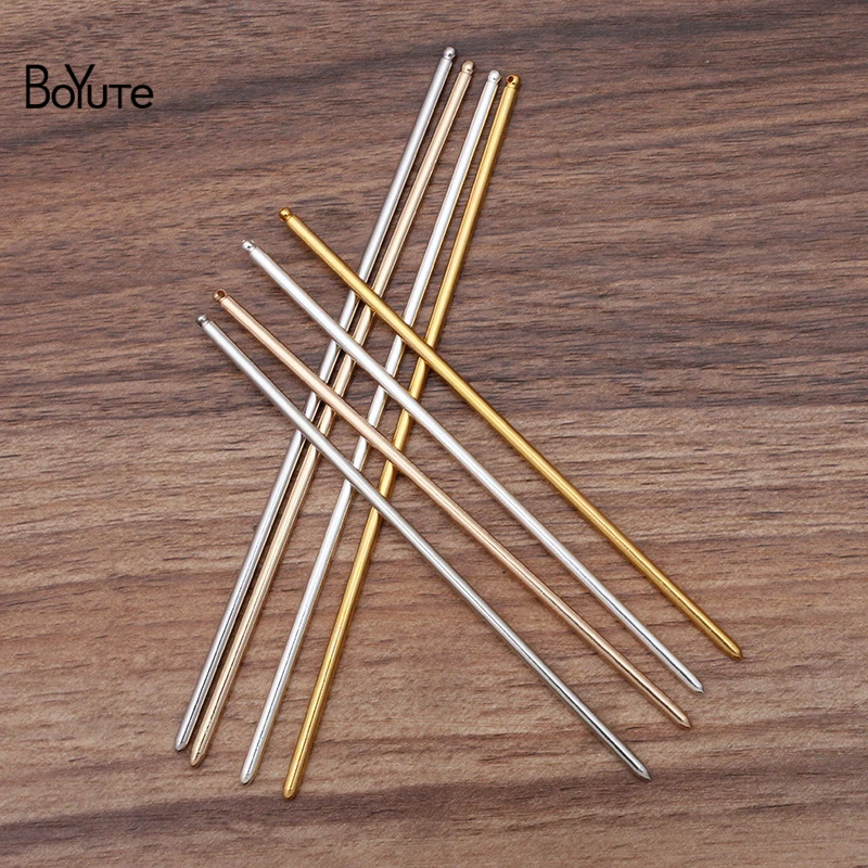 BoYuTe (50 Pieces/Lot) 3*125MM 3*150MM Metal Iron Hair Sticks Factory Supply Handmade Diy Hair Accessories Materials