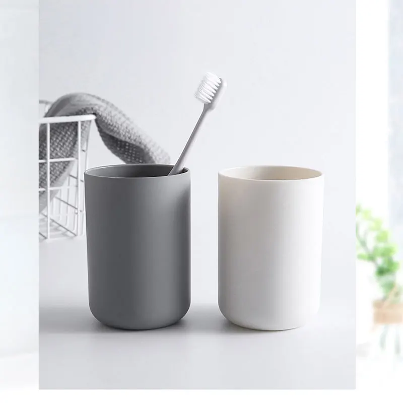 Plastic Toothbrush Holder Sticker Bracket On Wall With 300ml Mouthwash Gargle Cup Home Storage Bathroom Accessories Organizer