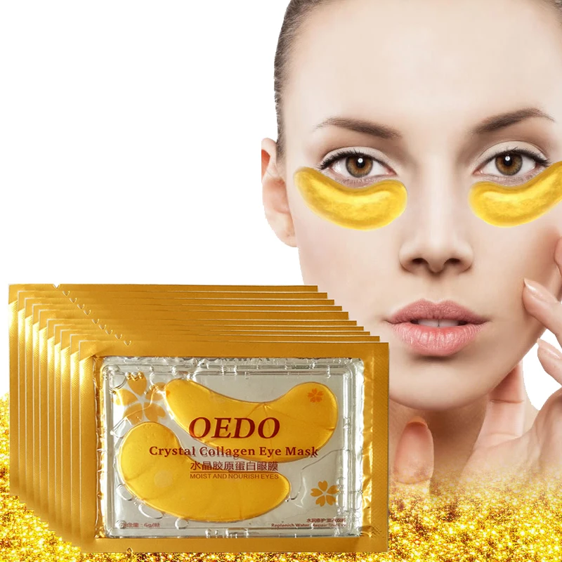 

200pcs/100Pairs 24K Gold Eye Mask Golden Crystal Collagen Eye Mask Anti-Dark Circle Moisturizing Anti-Aging Hyaluronic Acid